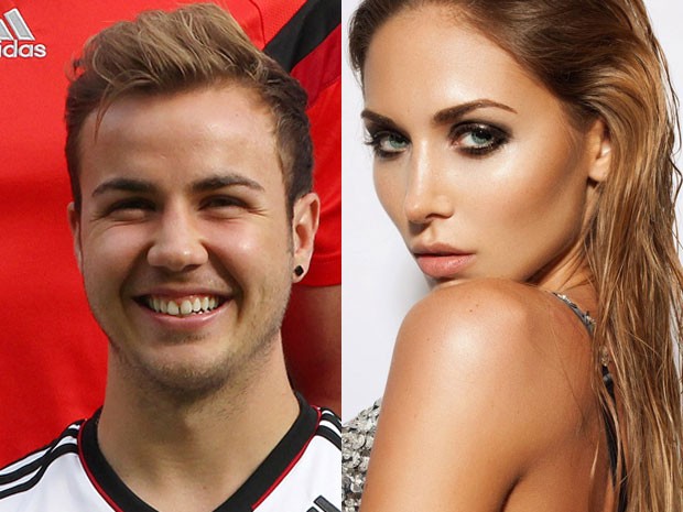 Mario Götze e Ann-Kathrin Brommel (Foto: AFP Photo/Daniel Roland, Divulgação/Facebook/Ann-Kathrin Vida)