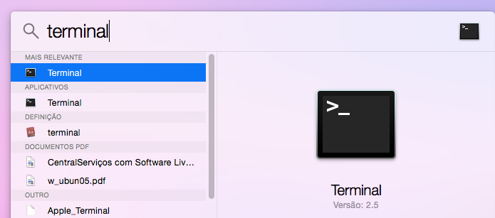 Abrindo um terminal no Mac OS X (Foto: Reprodução/Edivaldo Brito)