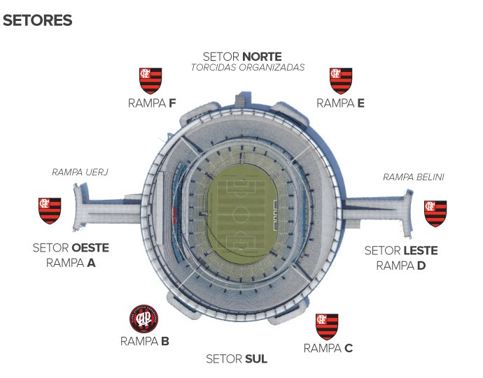 Info Setores das torcidas - Flamengo x Atletico-pr_02 (Foto: Infoesporte)