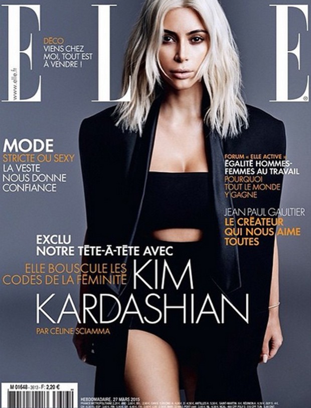 Kim Kardashian exibe seu cabelo platinado na capa da Elle francesa - Quem