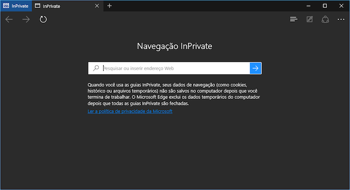 Janela de navegação privada (Foto: Reprodução/Helito Bijora)