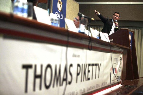 O economista Thomas Piketty no debate realizado na Universidade de São Paulo (Foto: Rogério Cassimiro)