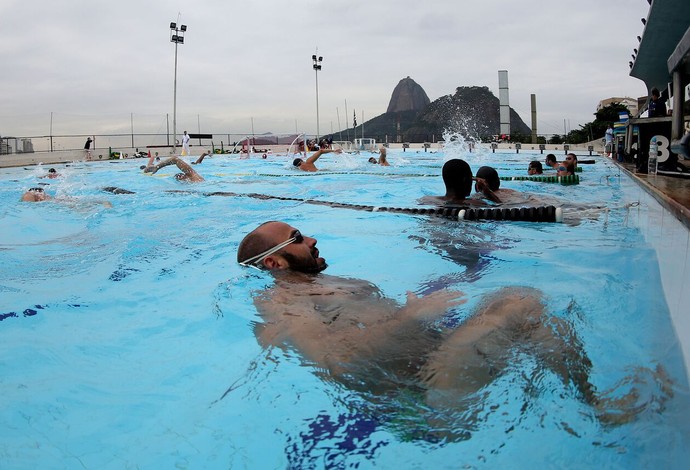 Felipe Perrone, capitão da seleção brasileira de polo aquático, em treinamento no Rio (Foto: Satiro Sodré / SSPress / CBDA)