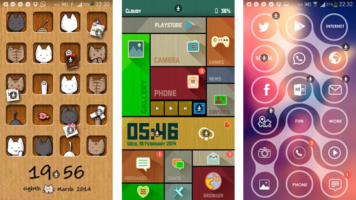 O Buzz Launcher possui vários temas gratuitos para modificar a aparência de seu smartphone (Foto: Reprodução/Daniel Ribeiro)