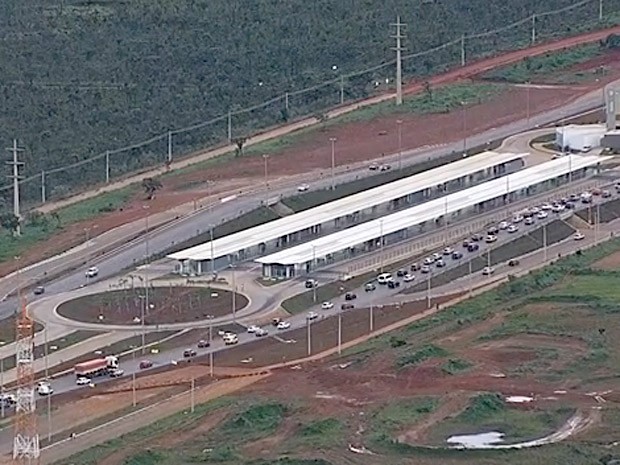 imagem aérea da estação do Expresso DF no Gama (Foto: TV Globo/Reprodução)