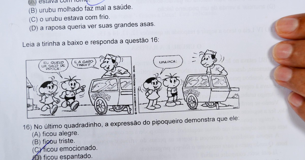 G1 Prova é aplicada palavrão em tirinha da Turma da Mônica no AC