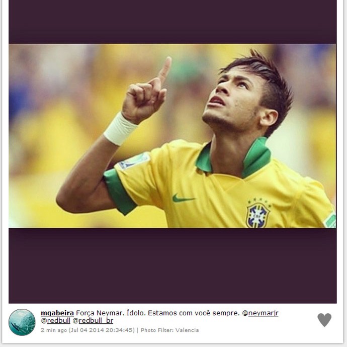 Instagram - Maya Gabeira deseja força a Neymar (Foto: Reprodução / Instagram) Instagram - Maya Gabeira deseja força a Neymar (Foto: Reprodução / Instagram)