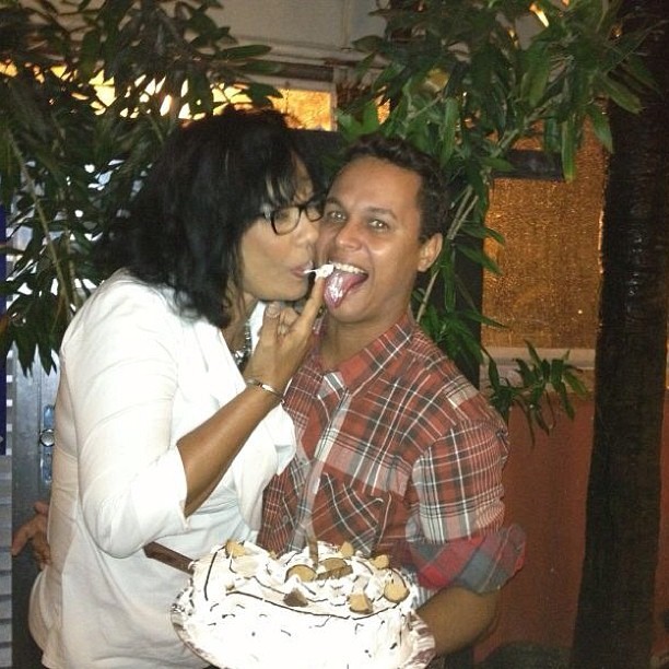 Solange Couto com o marido, Jamerson Andrade, no aniversário dela no Rio (Foto: Instagram/ Reprodução)