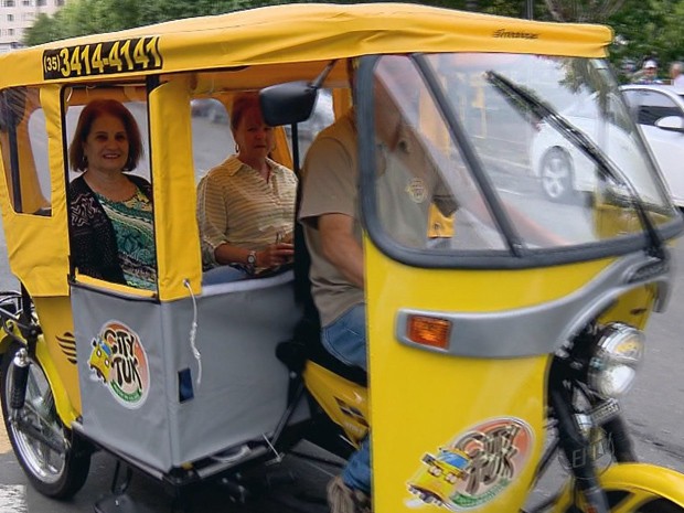 Tuk Tuks já funcionam, mas precisam de regulamentação em Poços de Caldas (Foto: Reprodução EPTV)