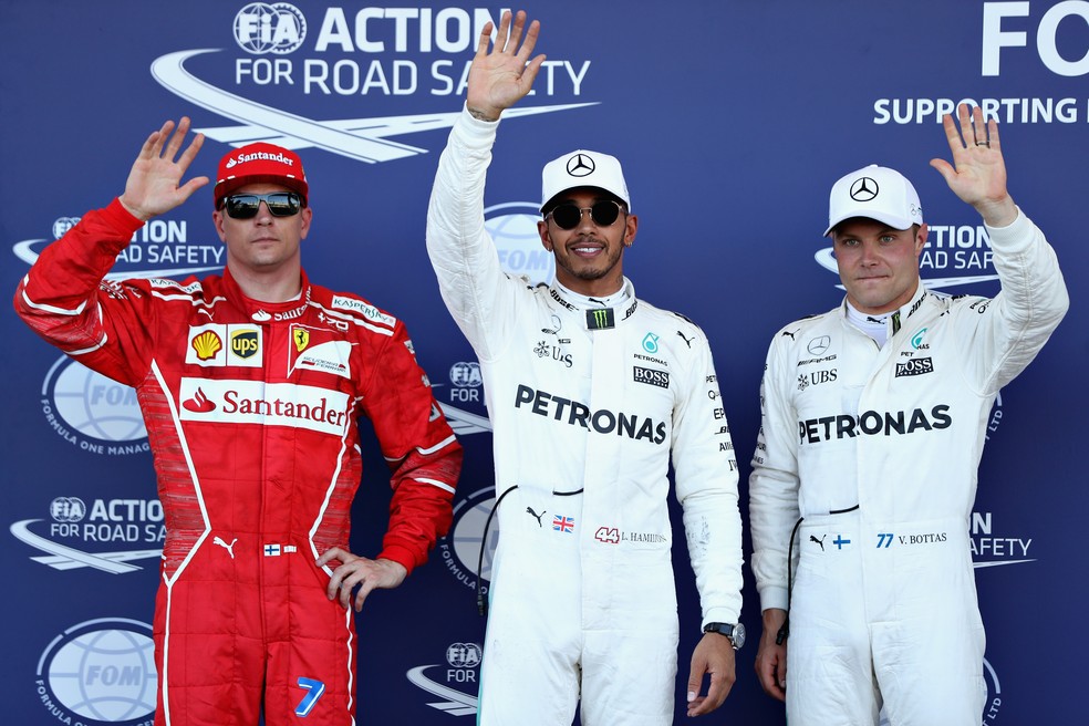 Os três primeiros colocados no grid para o GP do Azerbaijão (Foto: Getty Images)