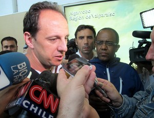 Rogério Ceni, na chegada do São Paulo ao Chile (Foto: Marcelo Prado/Globoesporte.com)