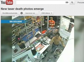 Imagem do vídeo de circuito interno da loja de departamentos no dia da morte do brasileiro (Foto: Reprodução de vídeo)