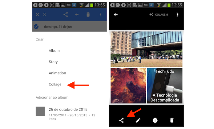 Criando uma colagem com fotos do Google Photos no Android (Foto: Reprodução/Marvin Costa)