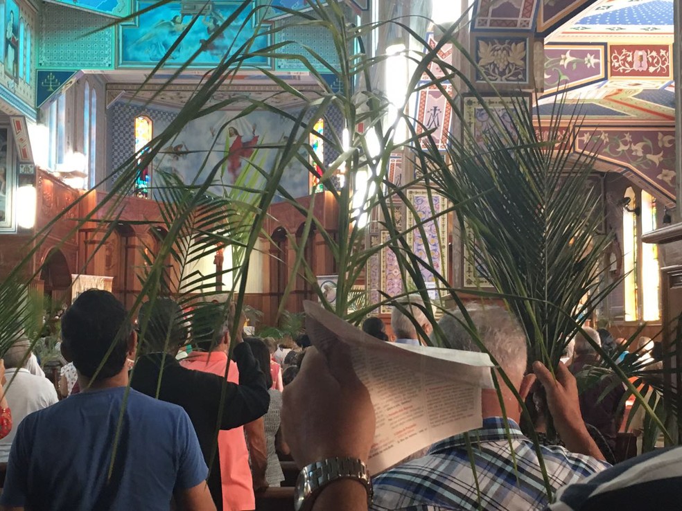 Celebração marcou o início da Semana Santa, em Presidente Prudente (Foto: Wellington Roberto/G1)