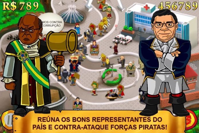 Joaquim Barbosa presidente? Para jogo brasileiro, sim, que também o retrata como Batman brasileiro (Foto: Divulgação)