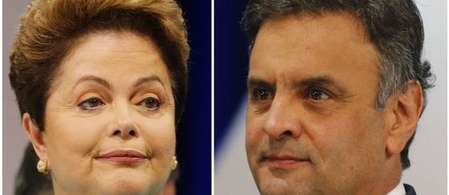 Dilma e Aécio, durante o debate no SBT (Foto: Paulo Whitaker / Reuters)