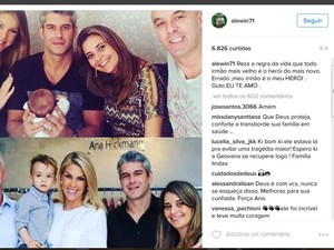 Alexandre Correa, marido de Ana Hickmann, faz post em homenagem ao irmão, que defendeu a apresentadora em atentado em Belo Horizonte (Foto: Reprodução/Instagram)