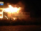 Incêndio destrói parte de creche em construção em Santa Maria, RS