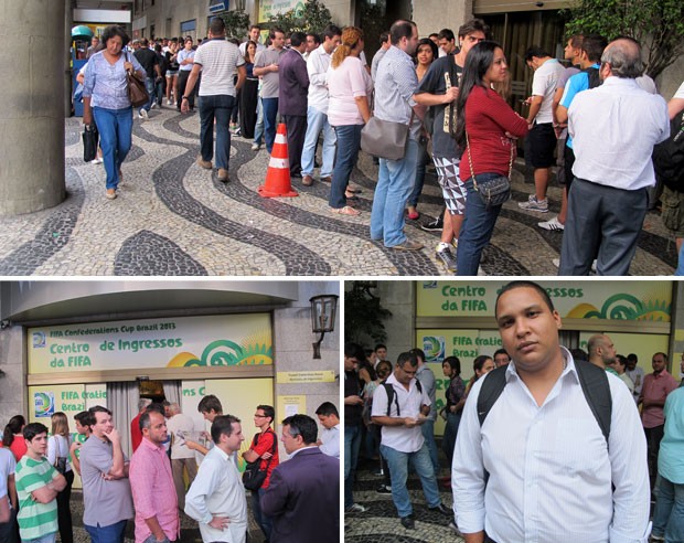 montagem fila Ingressos Copa das Confederações (Foto: Thiago Lima)