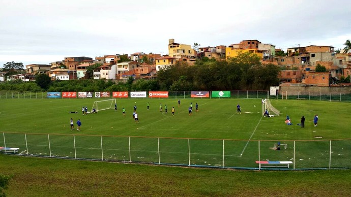 Jogadores do Bahia participam de atividade no Fazendão (Foto: Thiago Pereira)