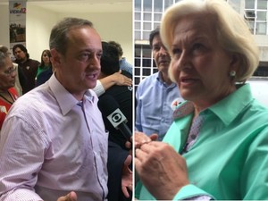 Partidos de Vieira da Cunha (PDT) e Ana Amélia Lemos (PP) discutem possíveis alianças no 2° turno no RS (Foto: Caetanno Freitas/G1)