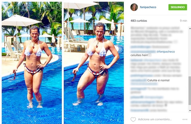 Comentário sobre celulite de Fani (Foto: Instagram / Reprodução)
