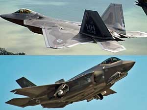 Chinês é suspeito de roubar informações do caças F-22 (acima) e F-35 (abaixo). (Foto: Arquivo / Reuters)