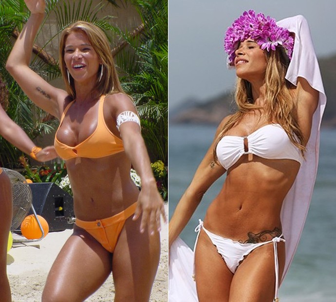 Dany Bananinha em 2003 e em dezembro de 2015: corpo perfeito (Foto: TV Globo e Pedro Curi / Gshow)