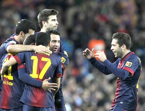 Barcelona comera gol contra o Atlético de Madri (Foto: Agência Reuters)