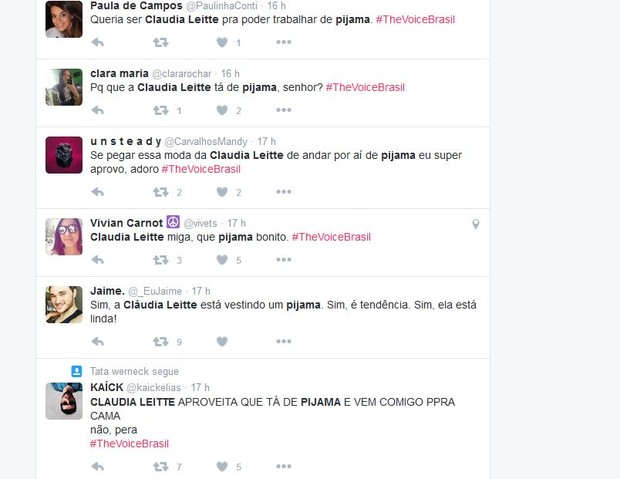 Internautas comentam look de Claudia Leitte na estreia de The Voice Brasil (Foto: Reprodução/Twitter)