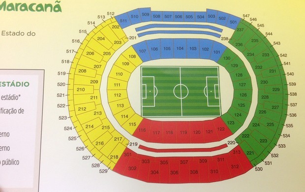 Mapa de assentos do Maracanã (Foto: GLOBOESPORTE.COM)