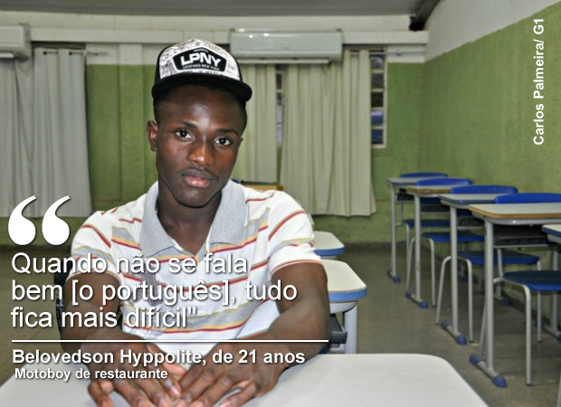 Belovedson Hyppolite, de 21 anos, pretende cursar engenharia civil (Foto: Carlos Palmeira/ G1)