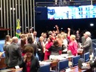 Senadores pró-Dilma gritam 'Fora, Temer' no plenário durante intervalo