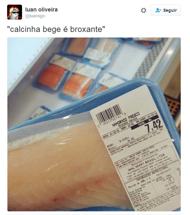  Até embalagem de peixe vira meme no Twitter! (Foto: Twitter / Reprodução)