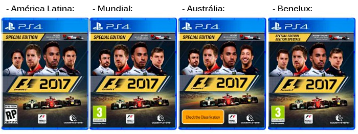 Capas do game F1 2017 para o mundo