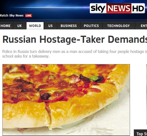 Assim que começaram negociações, russo fez a primeira exigência: pizza e refrigerante (Foto: Reprodução)