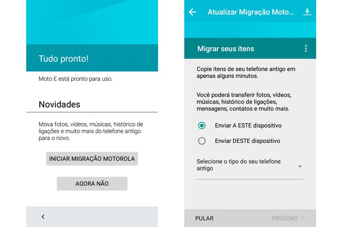 Migração Motorola é um recurso útil para transferir dados com rapidez (Foto: Reprodução/Carol Danelli)