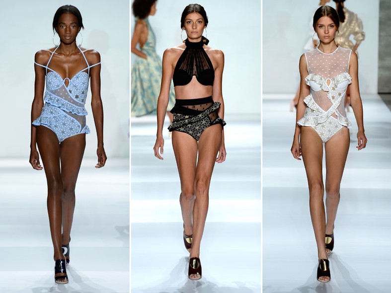 Toques de lingerie – O beachwear encontrou o underwear nas peças apresentadas pela Zimmermann e provou que a junção é perfeita para um look mais feminino e delicado