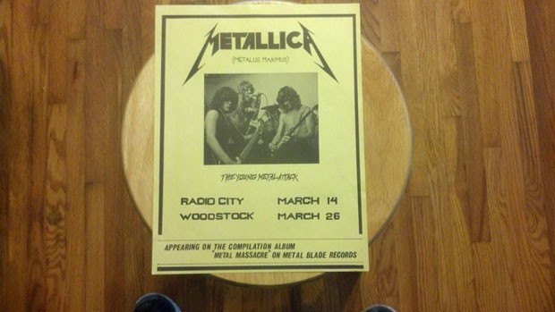 Panfleto da turnê do Mettalica de 1982 vendido por Ron McGovney, primeiro baixista da banda. (Foto: Reprodução/Facebook)