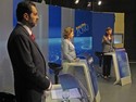 Os candidatos Agnelo Queiroz e Weslian Roriz no debate do Distrito Federal