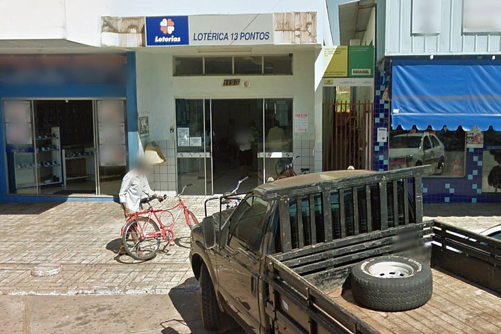 Lotérica da cidade de Jaciara (MT), onde foi feita a aposta vencedora da Mega-Sena (Foto: Reprodução/Google Street View)