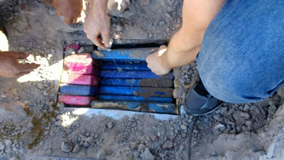 Maconha foi escondida em fundo falso preparado entre as vigas (Foto: Pol&iacute;cia Civil/Divulga&ccedil;&atilde;o)