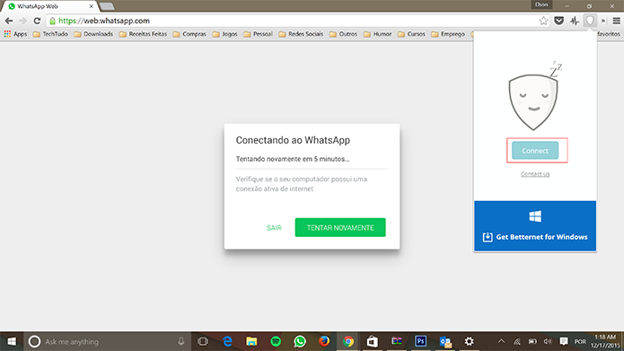 WhatsApp Web pode voltar a funcionar no Brasil com VPN (Foto: Reprodução/Elson de Souza)