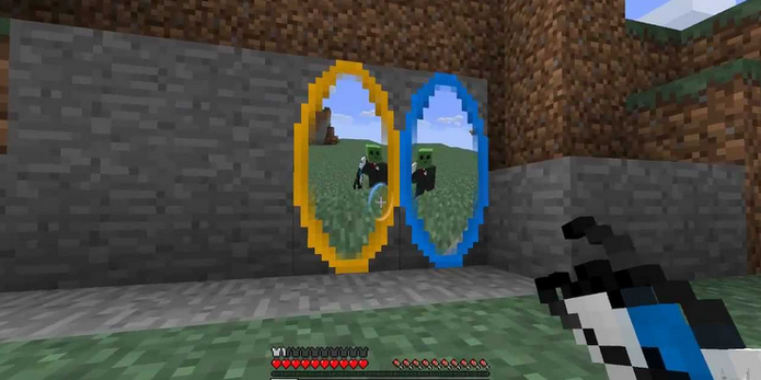 Portal em Minecraft (Foto: Reprodução / YouTube) Portal em Minecraft (Foto: Reprodução / YouTube)