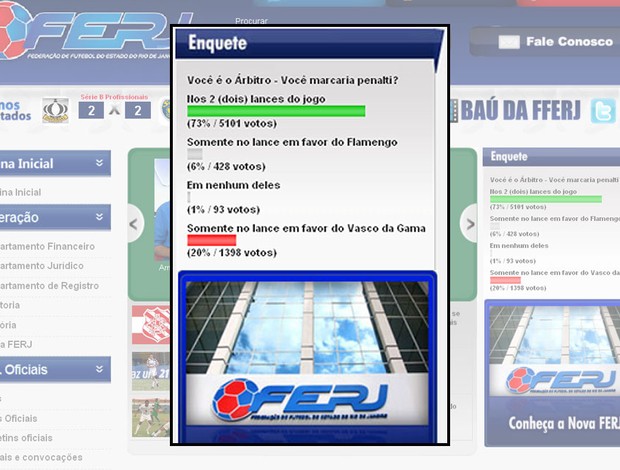 enquete ferj campeonato carioca (Foto: Reprodução/FERJ)
