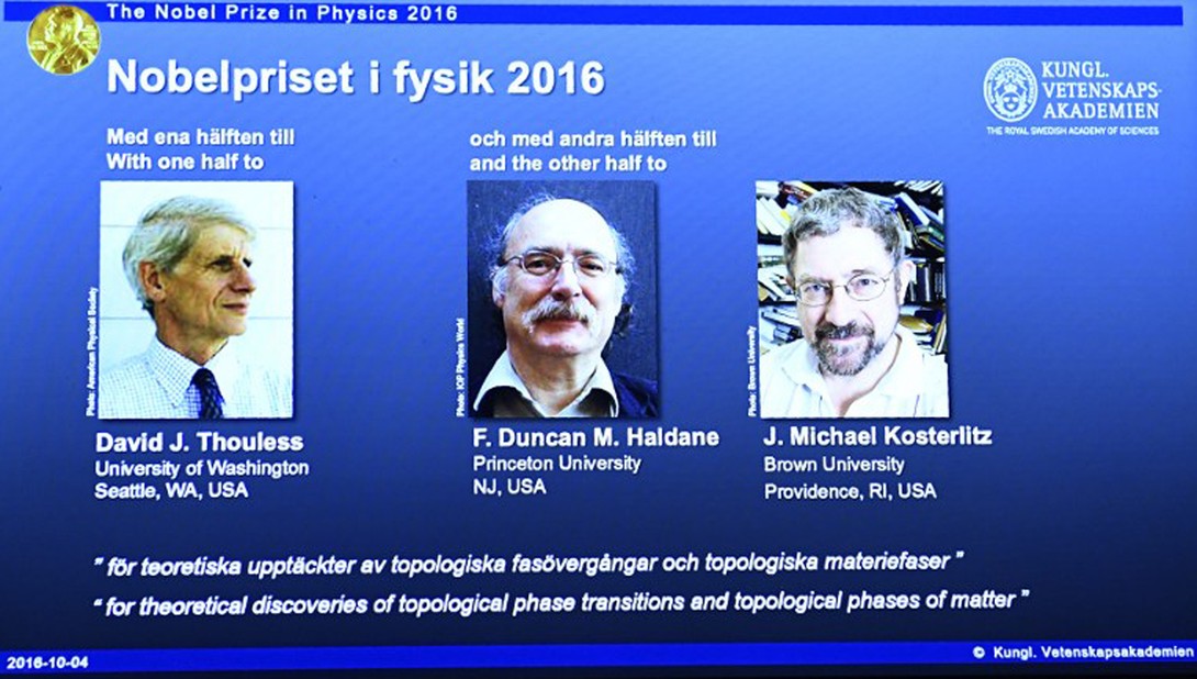 Trio leva Nobel de Fsica por estudo que pode ter aplicao futura na eletrnica (Foto: )