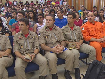 Corpo de Bombeiros participou da capacitação. (Foto: Reprodução / TV Globo)