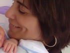 Glória Pires visita neto de Cristiana Oliveira: 'Tia Glorinha'
