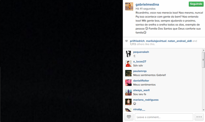Gabriel Medina posta sobre Ricardo dos Santos (Foto: Reprodução/Instagram)