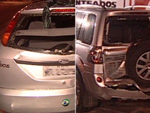 Acidente com quatro veículos deixa feridos na Av. Epitácio Pessoa, na Paraíba (Foto: Reprodução/TV Cabo Branco)